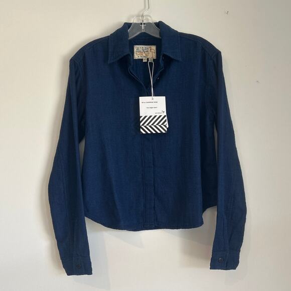 NWT Free People × Sandrine Rose Soft Denim Button‑Down – Indigo – Women’s XS - Picture 1 of 7